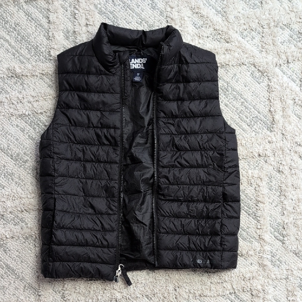 Lands' End Black Lightweight Quilted Vest